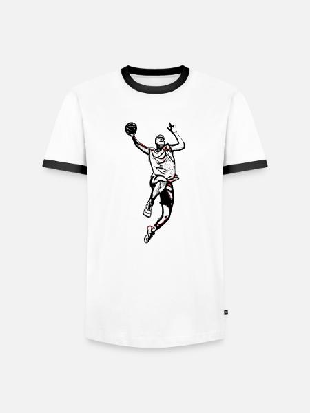 Ballsport - Männer Kontrast-T-Shirt - Weiß/Schwarz