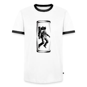 Astronaut in glass - Men's Ringer Shirt - white/black - Front - AI Model Female 172 light (172cm) & AI Model Male 178 dark (178cm)
