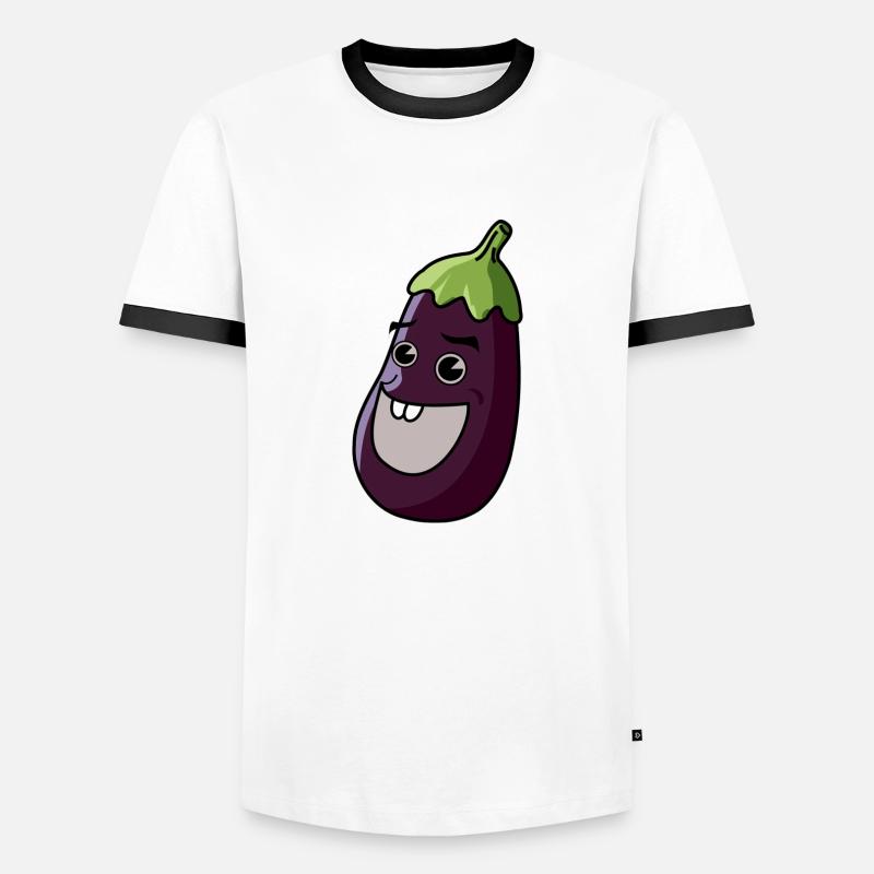 Eggplant comic - Men's Ringer Shirt - white/black