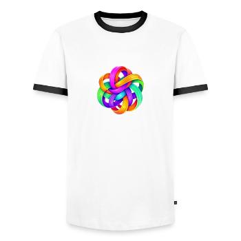 Kunst - Männer Kontrast-T-Shirt - Weiß/Schwarz - Vorne - AI Model Female 172 light (172cm) & AI Model Male 178 dark (178cm)