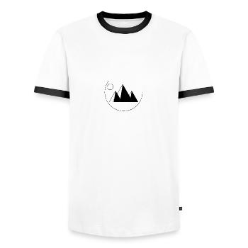 MONTAGNE - T-shirt contrasté Homme - blanc/noir - Devant - AI Model Female 172 light (172cm) & AI Model Male 178 dark (178cm)