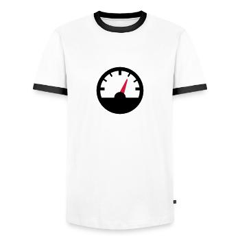 Compteur de vitesse - T-shirt contrasté Homme - blanc/noir - Devant - AI Model Female 172 light (172cm) & AI Model Male 178 dark (178cm)