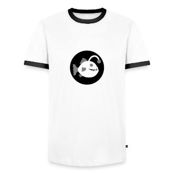 Lantern Fish Frogfish Deep Sea Fish Icon - Men's Ringer Shirt - white/black - Front - AI Model Female 172 light (172cm) & AI Model Male 178 dark (178cm)