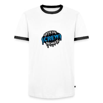 Official Crew Member Stamp - T-shirt contrasté Homme - blanc/noir - Devant - AI Model Female 172 light (172cm) & AI Model Male 178 dark (178cm)