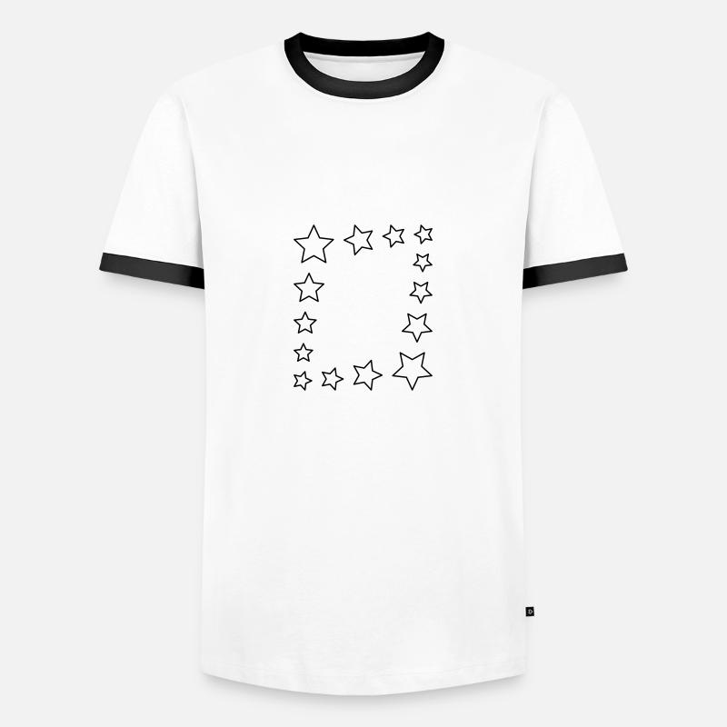 Star Frame - Men's Ringer Shirt - white/black