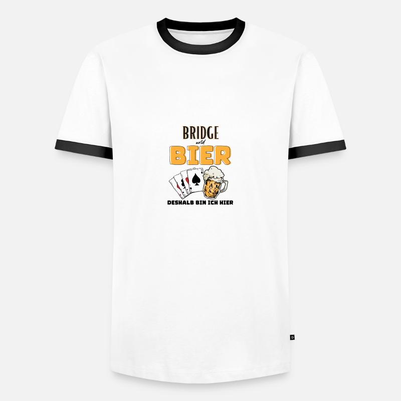 Bridge und Bier - Männer Kontrast-T-Shirt - Weiß/Schwarz