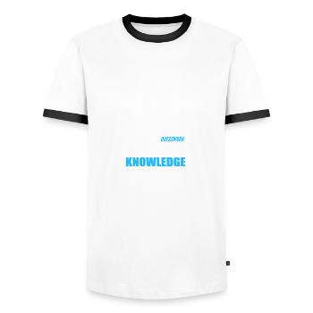 Wir machen Präzision Komiker Geschenk - Männer Kontrast-T-Shirt - Weiß/Schwarz - Vorne - AI Model Female 172 light (172cm) & AI Model Male 178 dark (178cm)