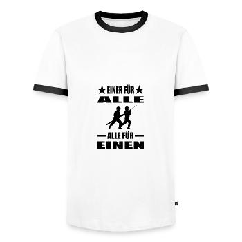 Feuerwehr - Männer Kontrast-T-Shirt - Weiß/Schwarz - Vorne - AI Model Female 172 light (172cm) & AI Model Male 178 dark (178cm)