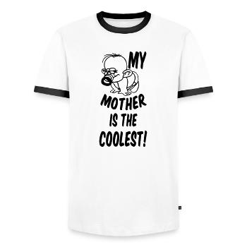 Coolest Mother - Men's Ringer Shirt - white/black - Front - AI Model Female 172 light (172cm) & AI Model Male 178 dark (178cm)