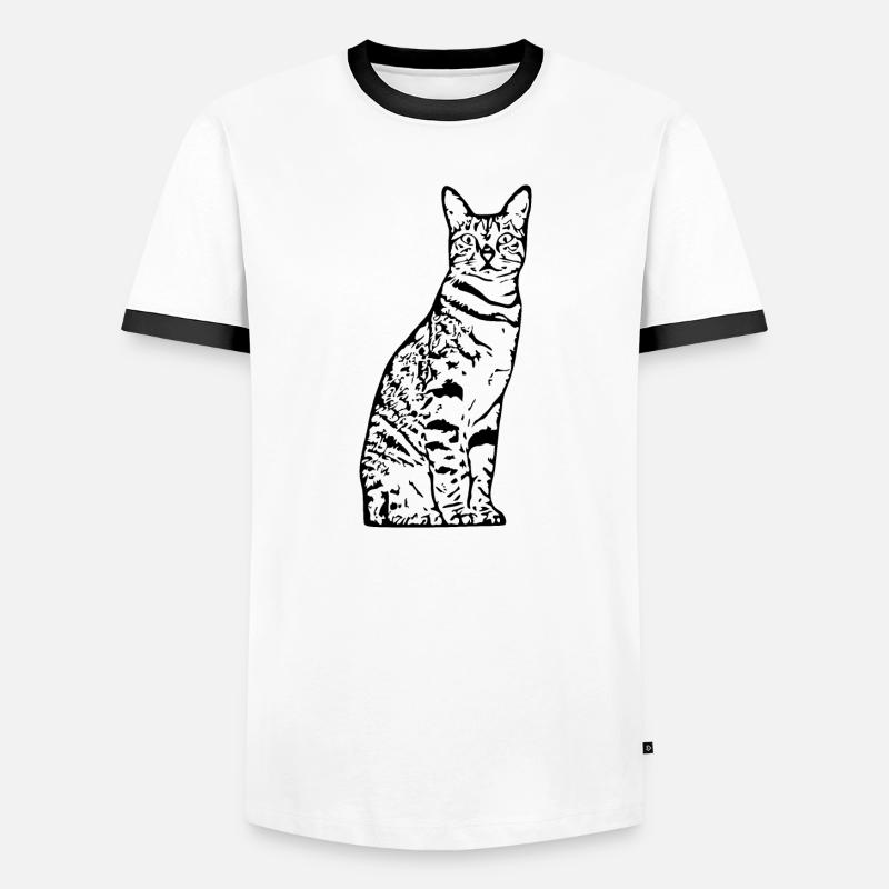 Cat, Kitten, Tiger Cat - Men's Ringer Shirt - white/black
