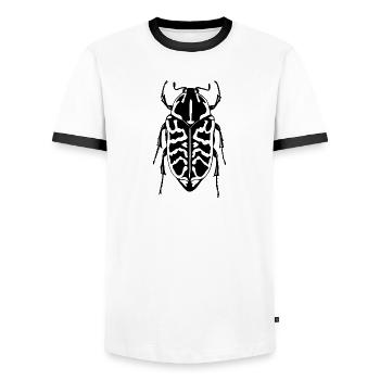 bark beetle - Men's Ringer Shirt - white/black - Front - AI Model Female 172 light (172cm) & AI Model Male 178 dark (178cm)