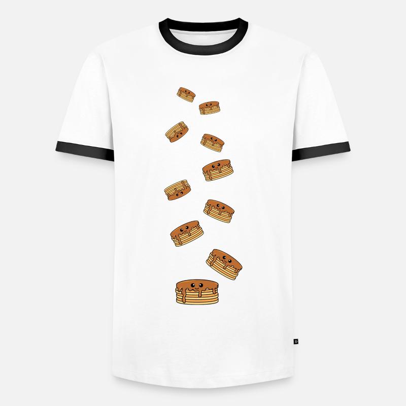 Pancake Comic - Men's Ringer Shirt - white/black