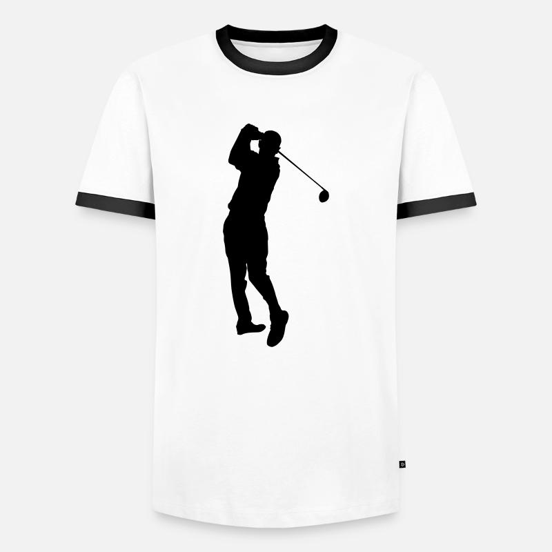 Golfspieler - Männer Kontrast-T-Shirt - Weiß/Schwarz