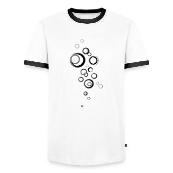 Kreise - Männer Kontrast-T-Shirt - Weiß/Schwarz - Vorne - AI Model Female 172 light (172cm) & AI Model Male 178 dark (178cm)
