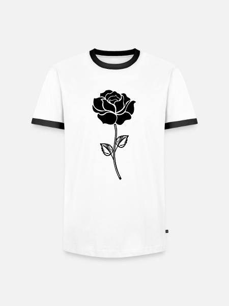rose_black - Männer Kontrast-T-Shirt - Weiß/Schwarz