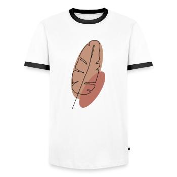 spring - Men's Ringer Shirt - white/black - Front - AI Model Female 172 light (172cm) & AI Model Male 178 dark (178cm)