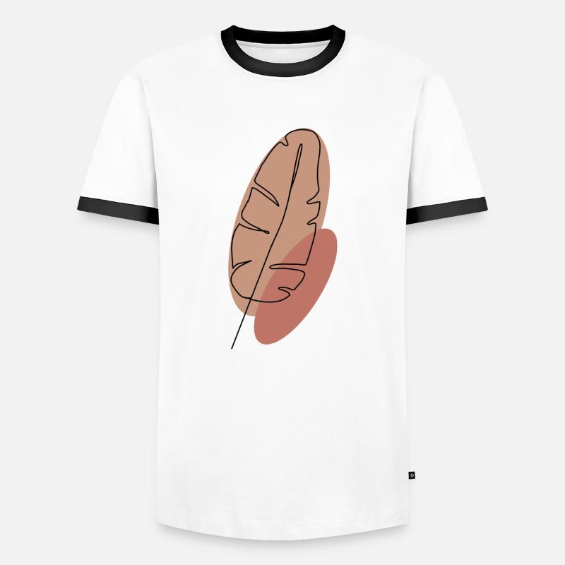 Feder - Männer Kontrast-T-Shirt - Weiß/Schwarz
