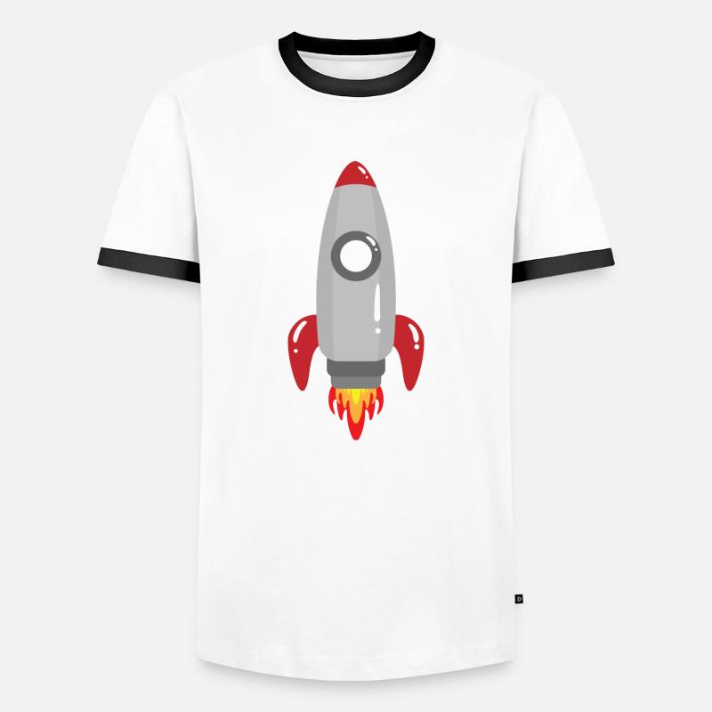 Rackete - Men's Ringer Shirt - white/black