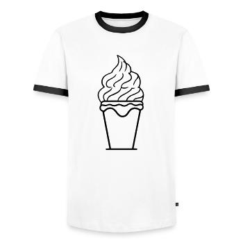 Ice Sundae - Men's Ringer Shirt - white/black - Front - AI Model Female 172 light (172cm) & AI Model Male 178 dark (178cm)