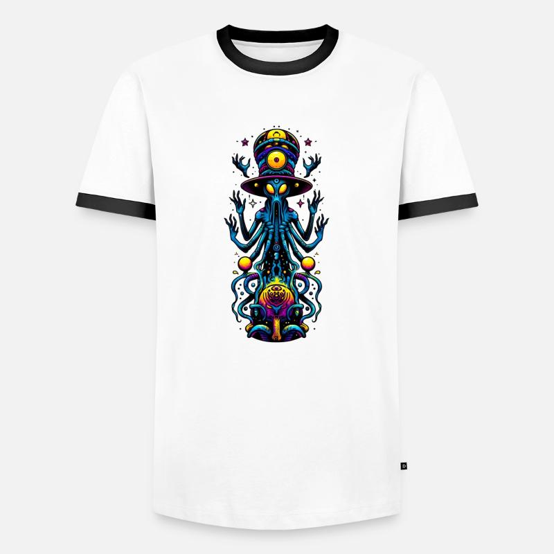 Alien Encounter - Men's Ringer Shirt - white/black
