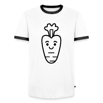 Karotte - Männer Kontrast-T-Shirt - Weiß/Schwarz - Vorne - AI Model Female 172 light (172cm) & AI Model Male 178 dark (178cm)
