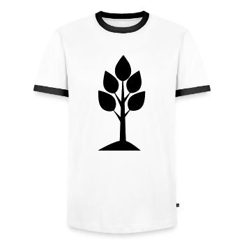 Baum - Männer Kontrast-T-Shirt - Weiß/Schwarz - Vorne - AI Model Female 172 light (172cm) & AI Model Male 178 dark (178cm)