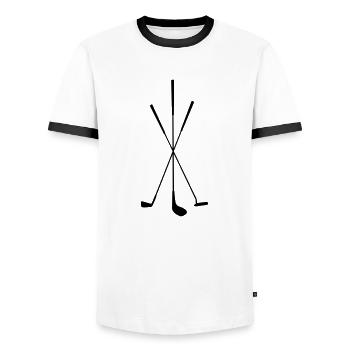 Golf - Clubs de golf - T-shirt contrasté Homme - blanc/noir - Devant - AI Model Female 172 light (172cm) & AI Model Male 178 dark (178cm)