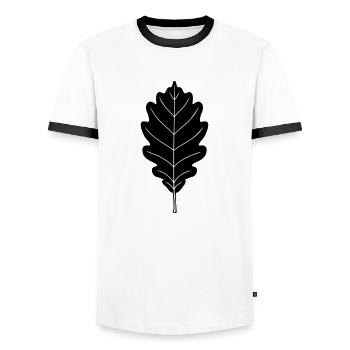 Oak Leaf - Men's Ringer Shirt - white/black - Front - AI Model Female 172 light (172cm) & AI Model Male 178 dark (178cm)
