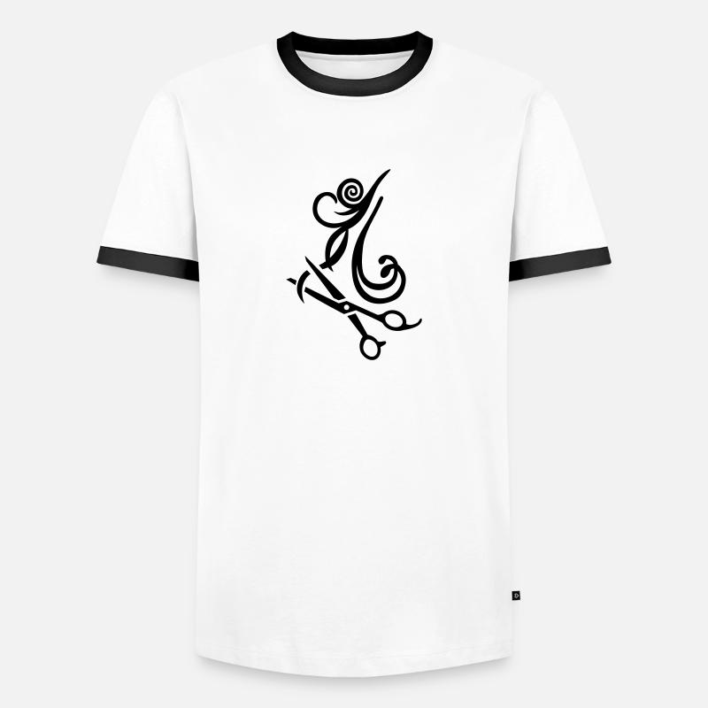 Coiffeur - T-shirt contrasté Homme - blanc/noir