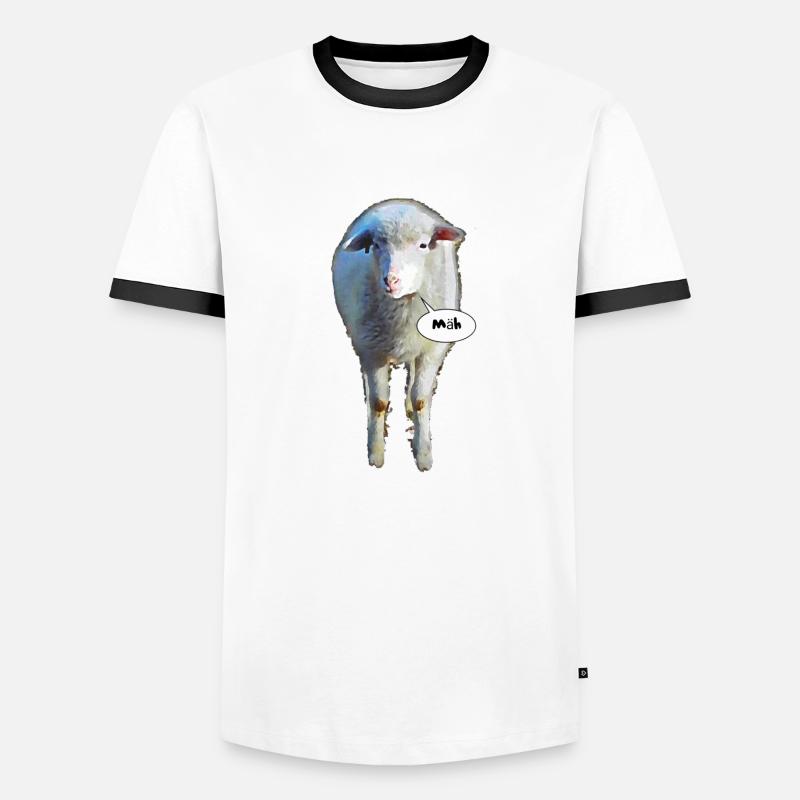 mowing; sheep - Men's Ringer Shirt - white/black