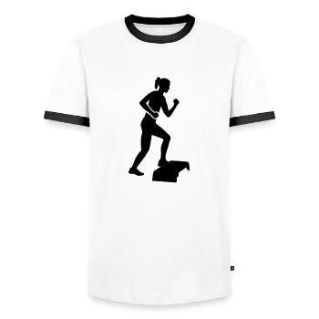Aerobic - Männer Kontrast-T-Shirt - Weiß/Schwarz - Vorne - AI Model Female 172 light (172cm) & AI Model Male 178 dark (178cm)