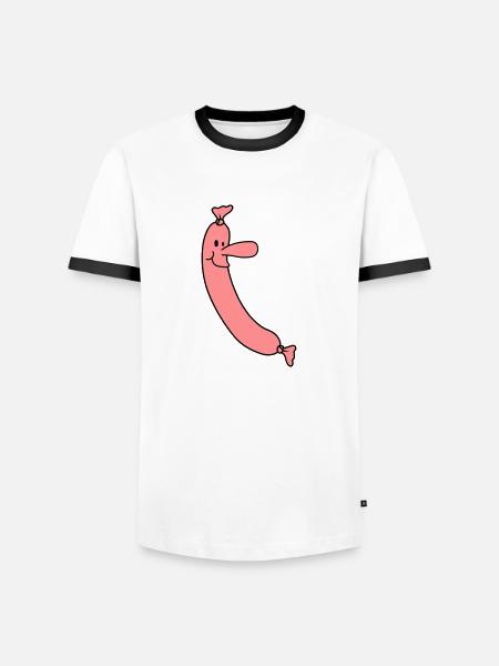 Sausage Man - Men's Ringer Shirt - white/black
