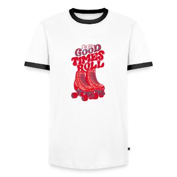 good times - Männer Kontrast-T-Shirt - Weiß/Schwarz - Vorne - AI Model Female 172 light (172cm) & AI Model Male 178 dark (178cm)