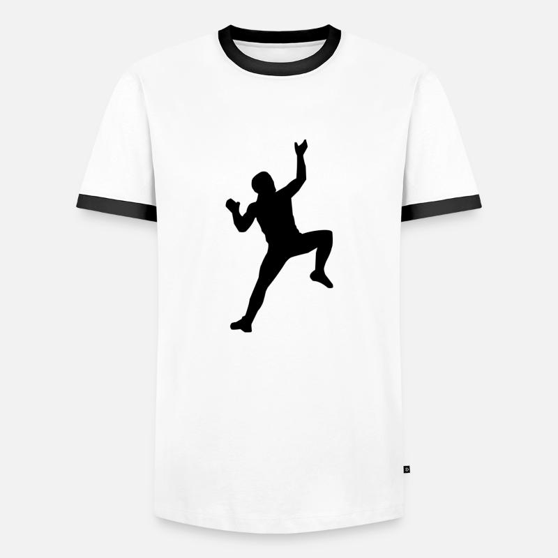 Klettern - Männer Kontrast-T-Shirt - Weiß/Schwarz