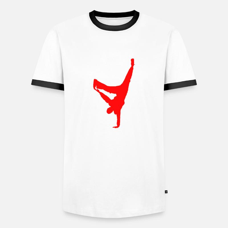 break dancing - Men's Ringer Shirt - white/black