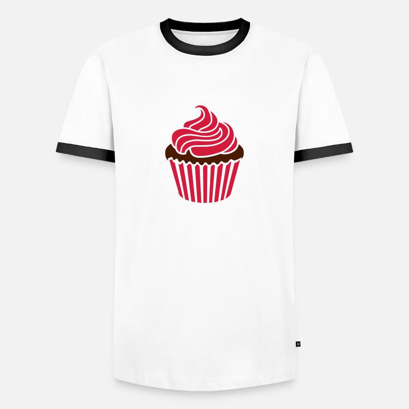 Cupcake - Männer Kontrast-T-Shirt - Weiß/Schwarz