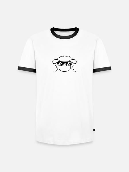 Cool Sheep Head - Men's Ringer Shirt - white/black
