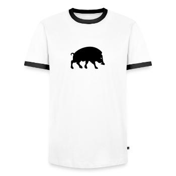 sanglier Arverne symbole gaulois celtique - T-shirt contrasté Homme - blanc/noir - Devant - AI Model Female 172 light (172cm) & AI Model Male 178 dark (178cm)