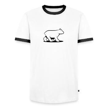 Ours polaire ours - T-shirt contrasté Homme - blanc/noir - Devant - AI Model Female 172 light (172cm) & AI Model Male 178 dark (178cm)