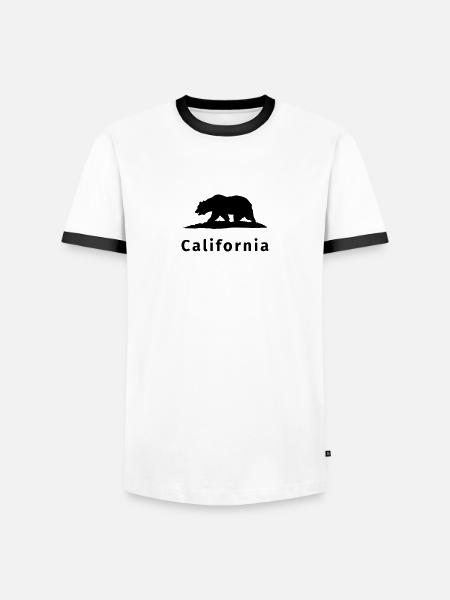 California - Männer Kontrast-T-Shirt - Weiß/Schwarz