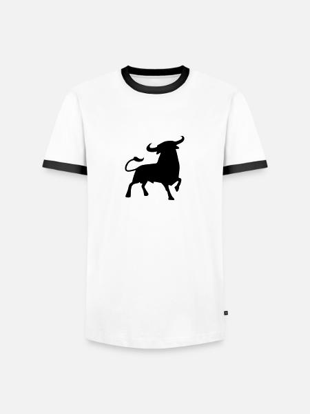 fighting bull andalusia spanish basque bull - Men's Ringer Shirt - white/black