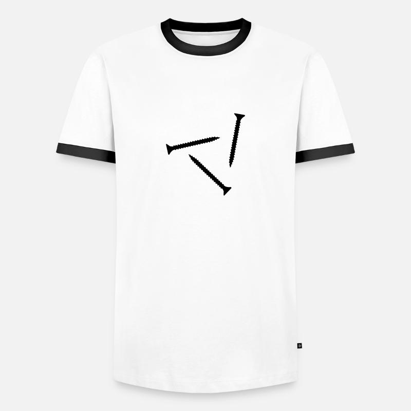 Schraube - Männer Kontrast-T-Shirt - Weiß/Schwarz