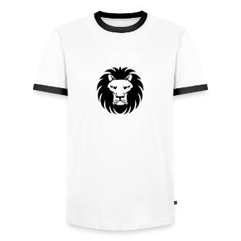 Leo Leo Horoscope cool - Men's Ringer Shirt - white/black - Front - AI Model Female 172 light (172cm) & AI Model Male 178 dark (178cm)