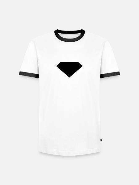 Diamant - Männer Kontrast-T-Shirt - Weiß/Schwarz