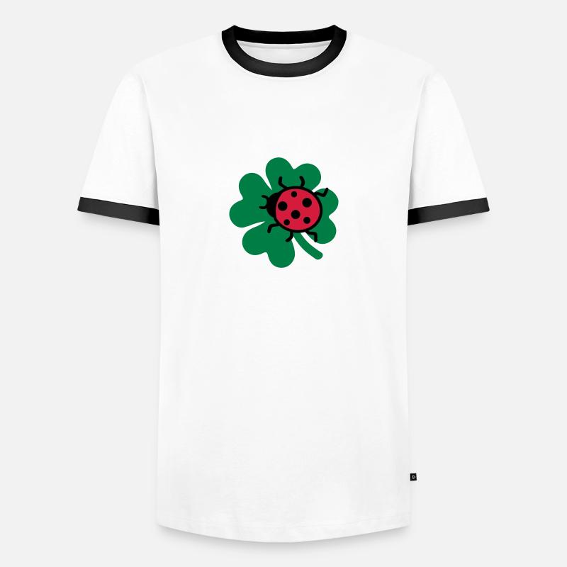 Marienkäfer - Männer Kontrast-T-Shirt - Weiß/Schwarz