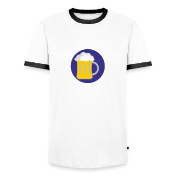 beer - Männer Kontrast-T-Shirt - Weiß/Schwarz - Vorne - AI Model Female 172 light (172cm) & AI Model Male 178 dark (178cm)