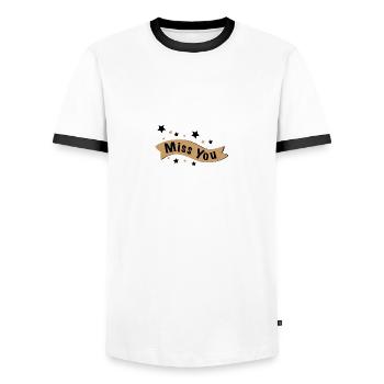Miss You - Männer Kontrast-T-Shirt - Weiß/Schwarz - Vorne - AI Model Female 172 light (172cm) & AI Model Male 178 dark (178cm)