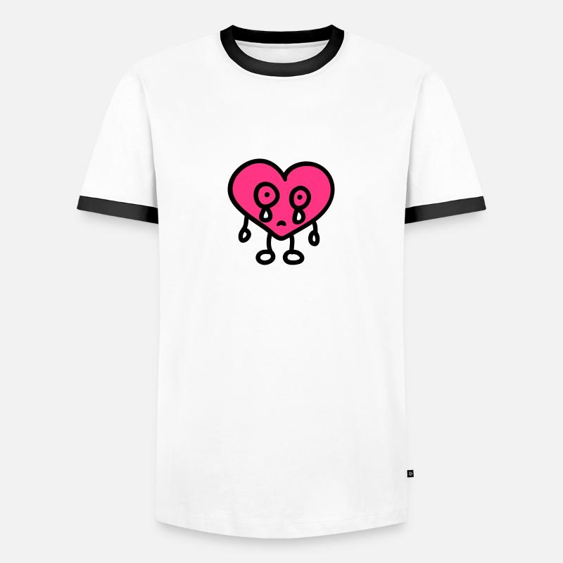 weeping heart - Men's Ringer Shirt - white/black