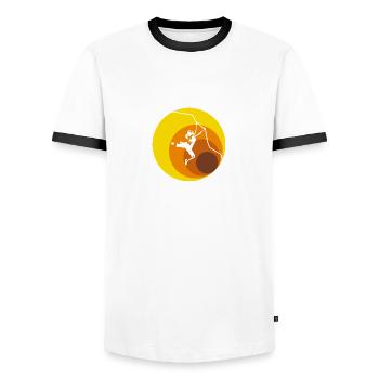 Escalade Automne Rétro - T-shirt contrasté Homme - blanc/noir - Devant - AI Model Female 172 light (172cm) & AI Model Male 178 dark (178cm)