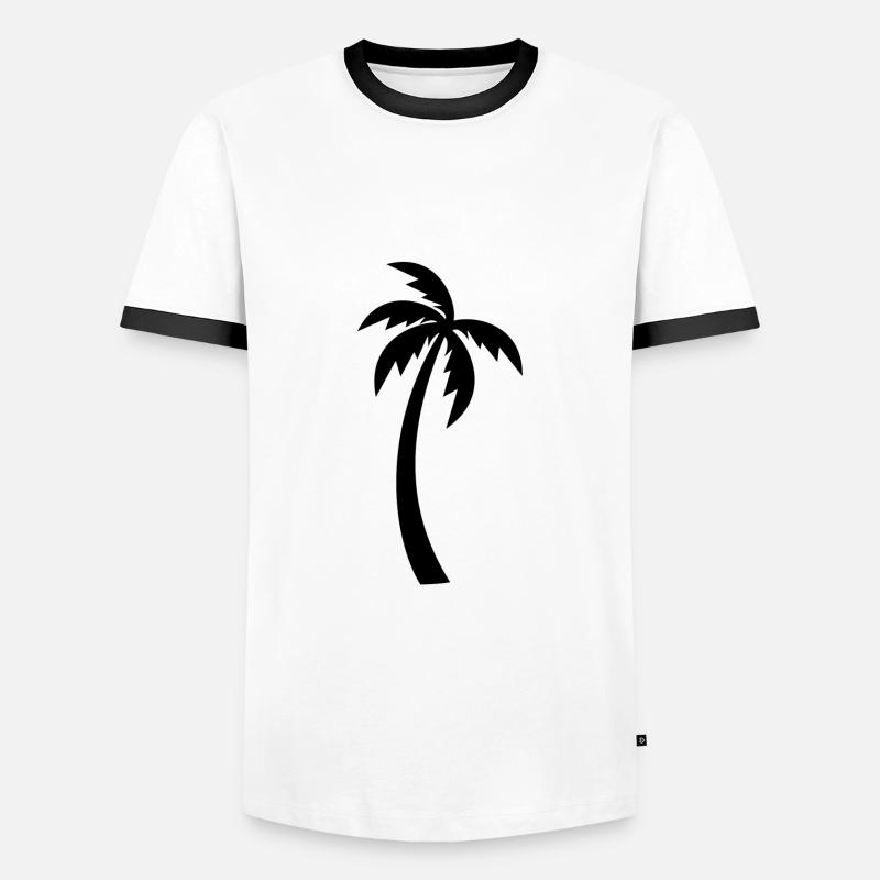 Palm tree - Men's Ringer Shirt - white/black